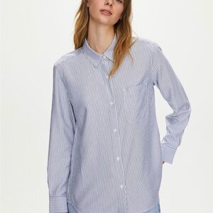 Aritzia Striped Button-Up Shirt